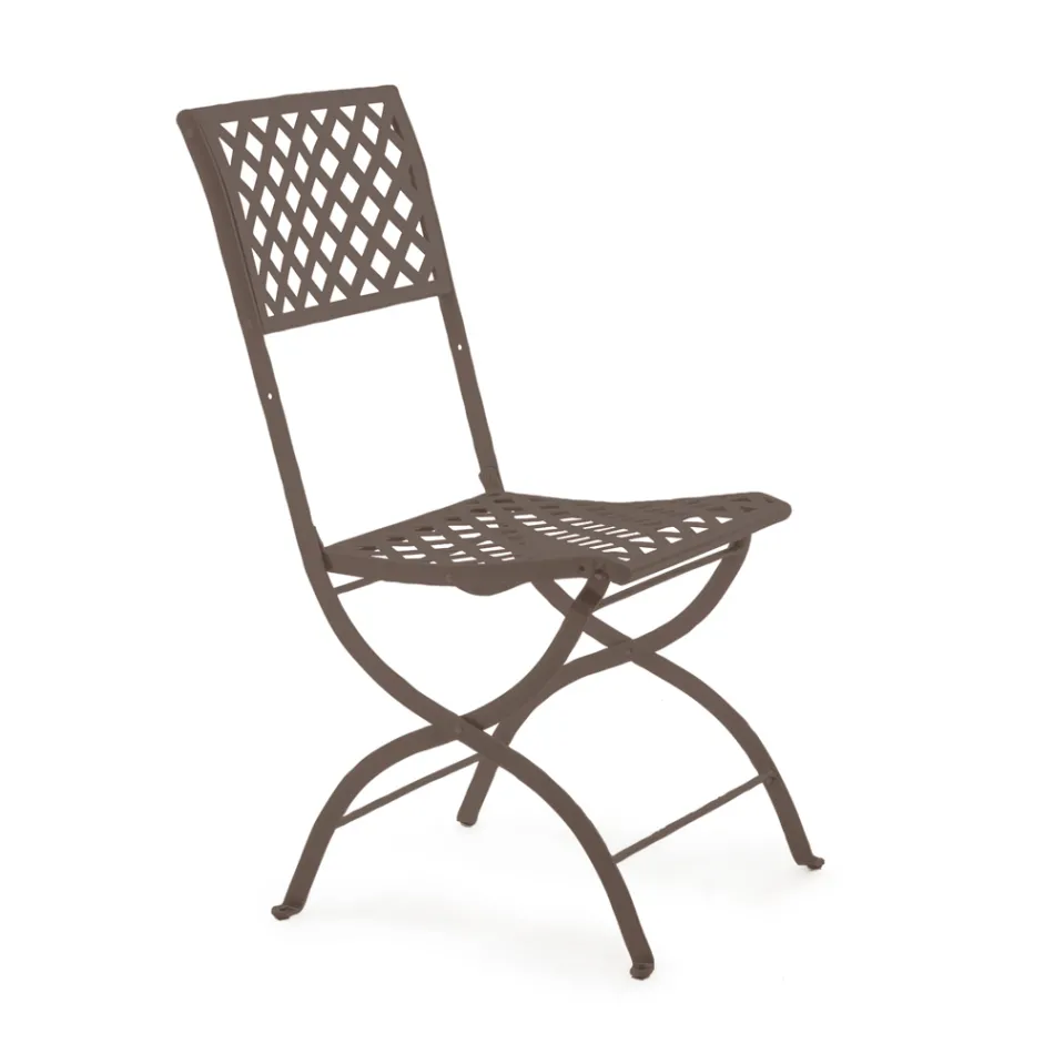 Folding Outdoor Chair in Galvanized Steel Made in Italy 2 Pieces - Selvaggia Viadurini