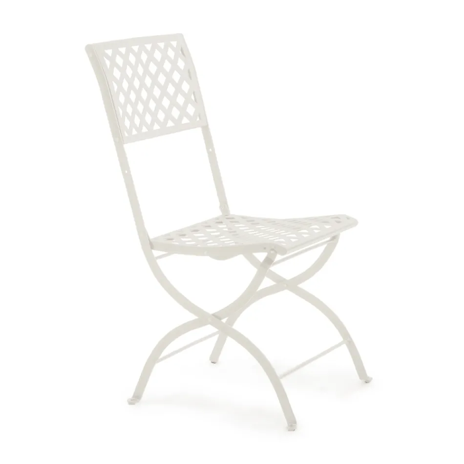 Folding Outdoor Chair in Galvanized Steel Made in Italy 2 Pieces - Selvaggia Viadurini