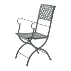 Folding Outdoor Chair in Galvanized Steel Made in Italy 2 Pieces - Selvaggia Viadurini