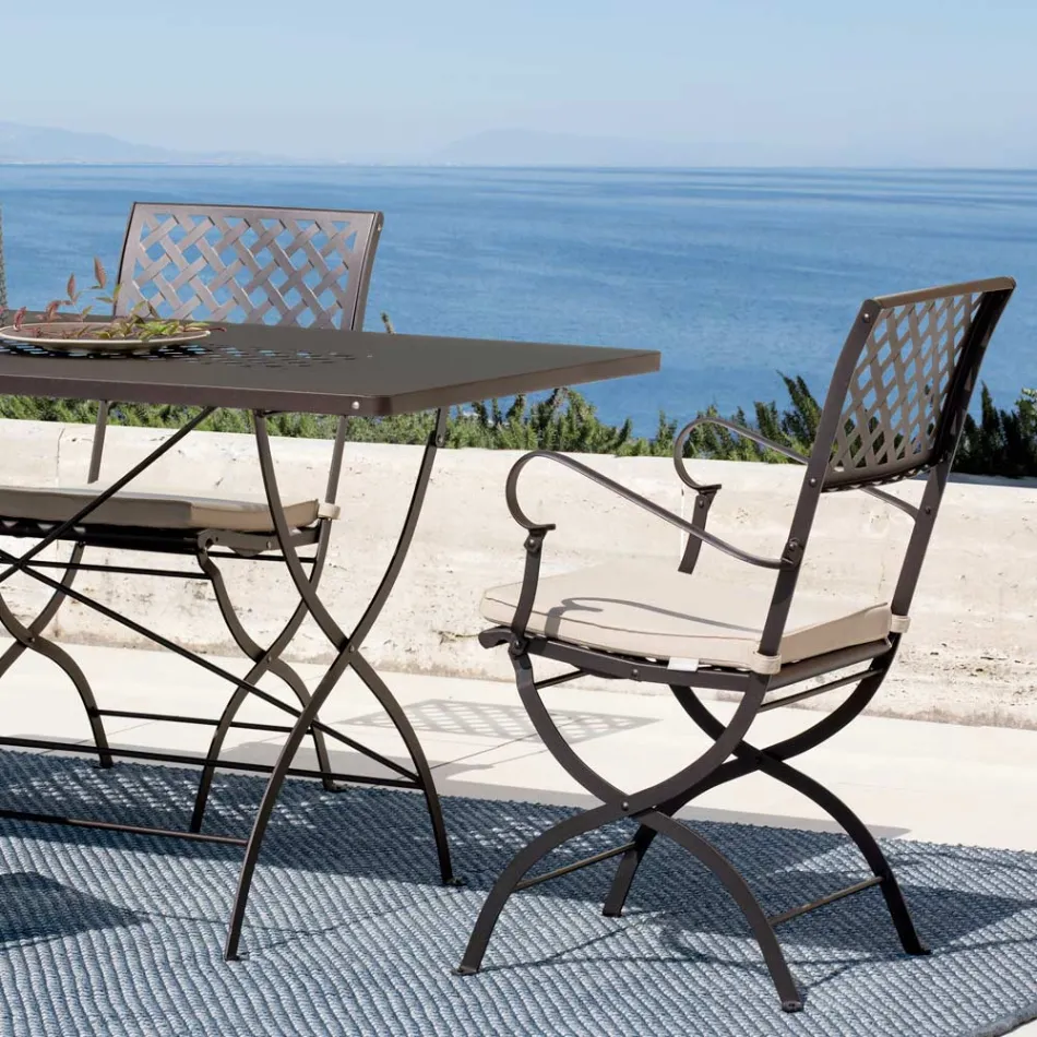 Folding Outdoor Chair in Galvanized Steel Made in Italy 2 Pieces - Selvaggia Viadurini