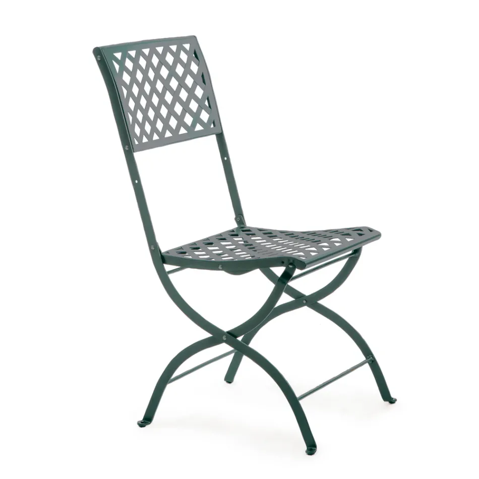 Folding Outdoor Chair in Galvanized Steel Made in Italy 2 Pieces - Selvaggia Viadurini