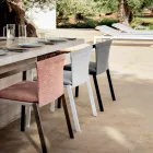 Outdoor Aluminium Chair with or Without Cushion, High Quality, 4 pcs - Filomena Viadurini