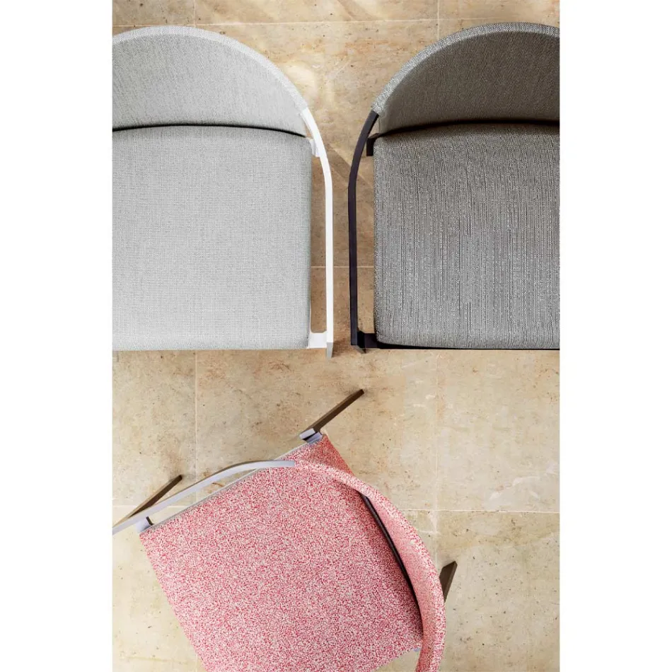 Outdoor Aluminium Chair with or Without Cushion, High Quality, 4 pcs - Filomena Viadurini