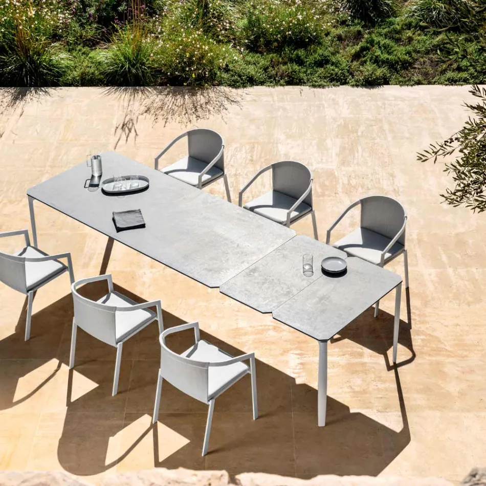 Outdoor Aluminium Chair with or Without Cushion, High Quality, 4 pcs - Filomena Viadurini