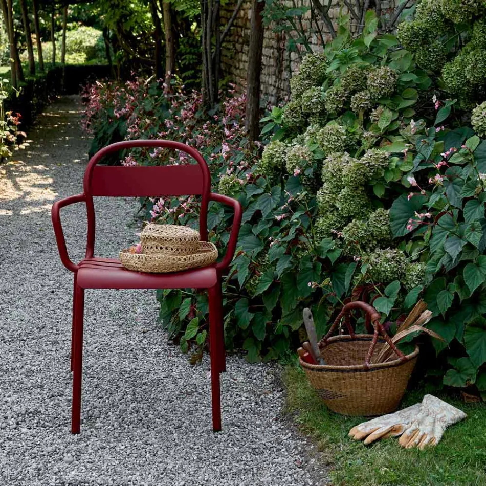 Outdoor Stackable Aluminium Chair Made in Italy, 4 Pieces - Ulyssa Viadurini
