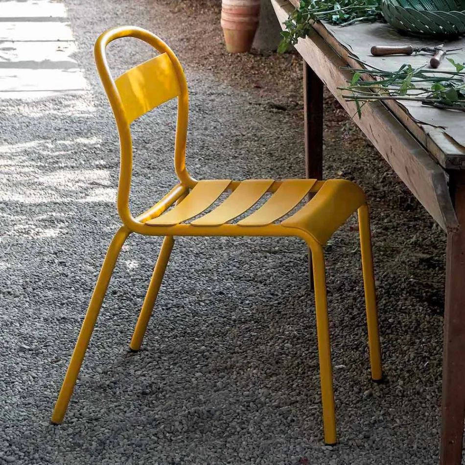 Outdoor Stackable Aluminium Chair Made in Italy, 4 Pieces - Ulyssa Viadurini