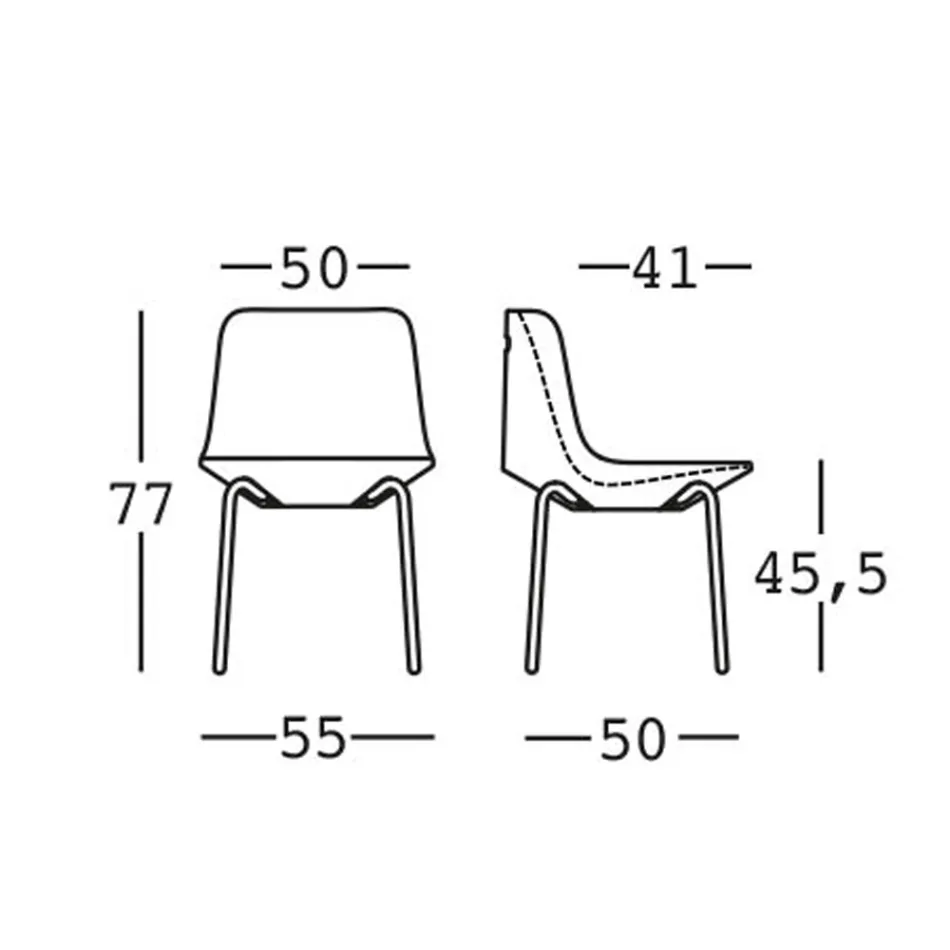 Outdoor Chair in Polyethylene and Aluminium Made in Italy 2 Pieces - Rizia Viadurini