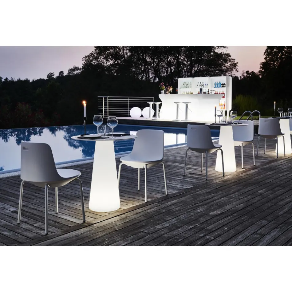 Outdoor Chair in Polyethylene and Aluminium Made in Italy 2 Pieces - Rizia Viadurini