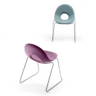 Outdoor Chair in Polyethylene and Iron Base Made in Italy 2 pieces - Ashley Viadurini