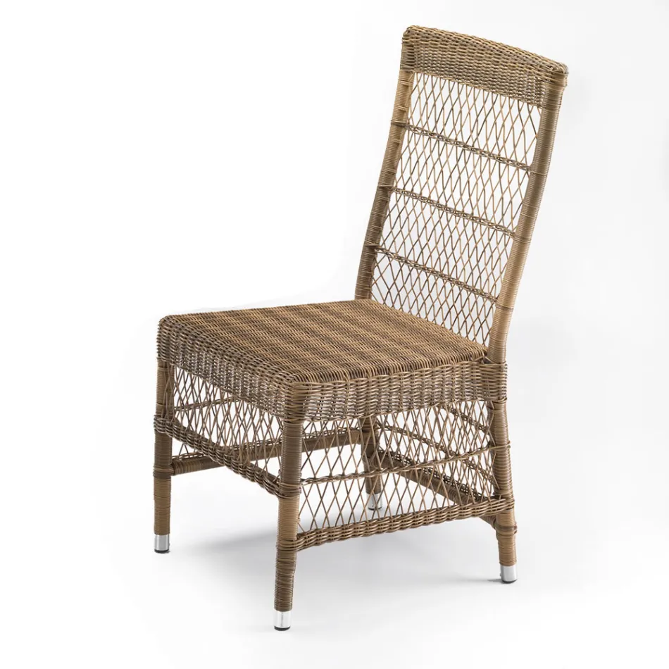 Outdoor Chair in Polyrattan with Optional Cushion - Gigi Viadurini