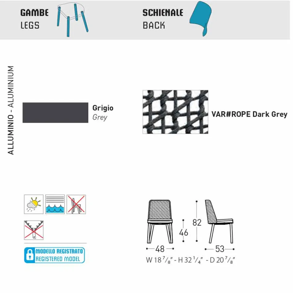 Varaschin Emma outdoor chair in fabric and aluminium design Viadurini