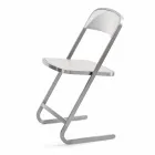 Stackable Garden Chair in Steel Modern Design Made in Italy - Boston Viadurini