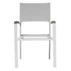 Stackable Garden Chair in White Aluminium with Armrests - Lyonel Viadurini
