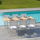 Stackable Garden Chair in White Aluminium with Armrests - Lyonel Viadurini