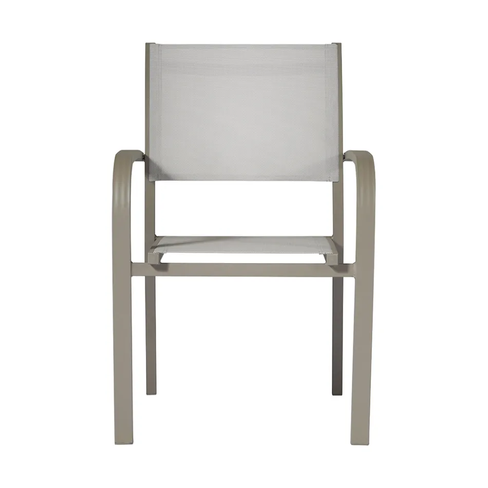 Stackable Garden Chair in Aluminium with Design Armrests - Gontran Viadurini
