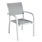 Stackable Garden Chair in Aluminium with Design Armrests - Gontran Viadurini
