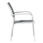 Stackable Garden Chair in Aluminium with Design Armrests - Gontran Viadurini