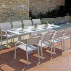 Stackable Garden Chair in Aluminium with Design Armrests - Gontran Viadurini