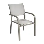 Stackable Garden Chair in Aluminium with Design Armrests - Gontran Viadurini