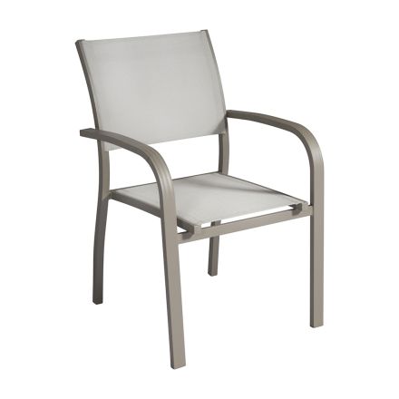 Stackable Garden Chair in Aluminium with Design Armrests - Gontran Viadurini