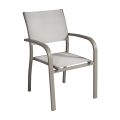 Stackable Garden Chair in Aluminium with Design Armrests - Gontran