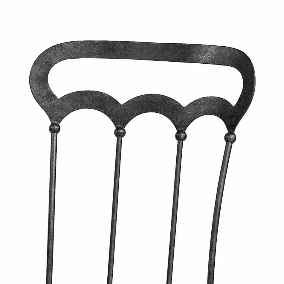 Stackable Garden Chair in Graphite Iron Made in Italy, 2 Pieces - Catrina Viadurini