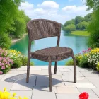 Garden Chair in Aluminium and Rope Weave - Algedi Viadurini