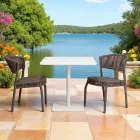 Garden Chair in Aluminium and Rope Weave - Algedi Viadurini