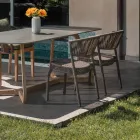 Garden Chair in Aluminium and Rope Weaving - Algedi Viadurini
