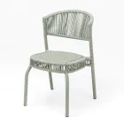 Garden Chair in Aluminium and Rope Weaving - Algedi Viadurini