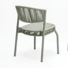 Garden Chair in Aluminium and Rope Weaving - Algedi Viadurini