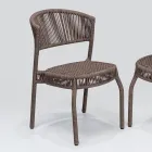Garden Chair in Aluminium and Rope Weave - Algedi Viadurini