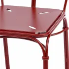Garden Chair in Red Iron with Cushion Made in Italy, 2 Pieces - Agate Viadurini