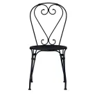 Garden Chair in Black Painted Iron with Stackable Structure - Nacim Viadurini