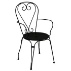 Garden Chair in Black Painted Iron with Stackable Structure - Nacim Viadurini