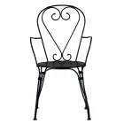 Garden Chair in Black Painted Iron with Stackable Structure - Nacim Viadurini