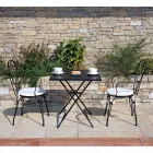 Garden Chair in Black Painted Iron with Stackable Structure - Nacim Viadurini