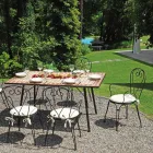 Garden Chair in Black Painted Iron with Stackable Structure - Nacim Viadurini