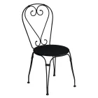 Garden Chair in Black Painted Iron with Stackable Structure - Nacim Viadurini