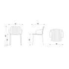 Metal Garden Chair with Armrests Made in Italy 2 Pieces - Simply Viadurini