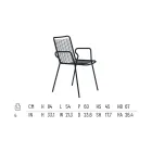 Metal Garden Chair with Armrests Made in Italy 2 Pieces - Vikas Viadurini