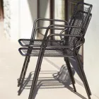Metal Garden Chair with Armrests Made in Italy 2 Pieces - Vikas Viadurini
