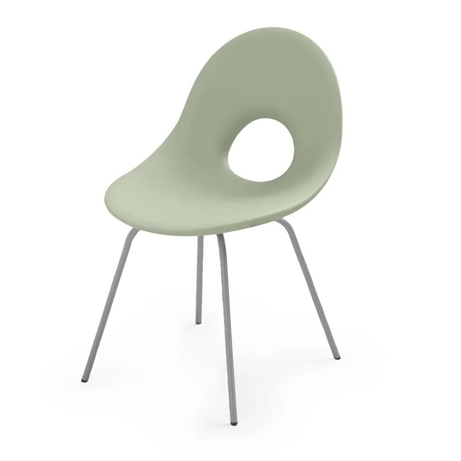 Garden Chair in Polyethylene and Aluminium Base Made in Italy - Ashley Viadurini