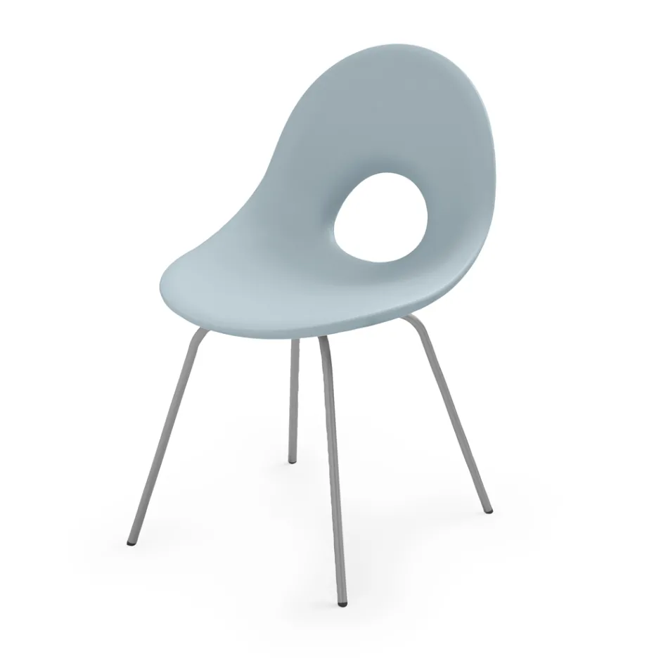 Garden Chair in Polyethylene and Aluminium Base Made in Italy - Ashley Viadurini