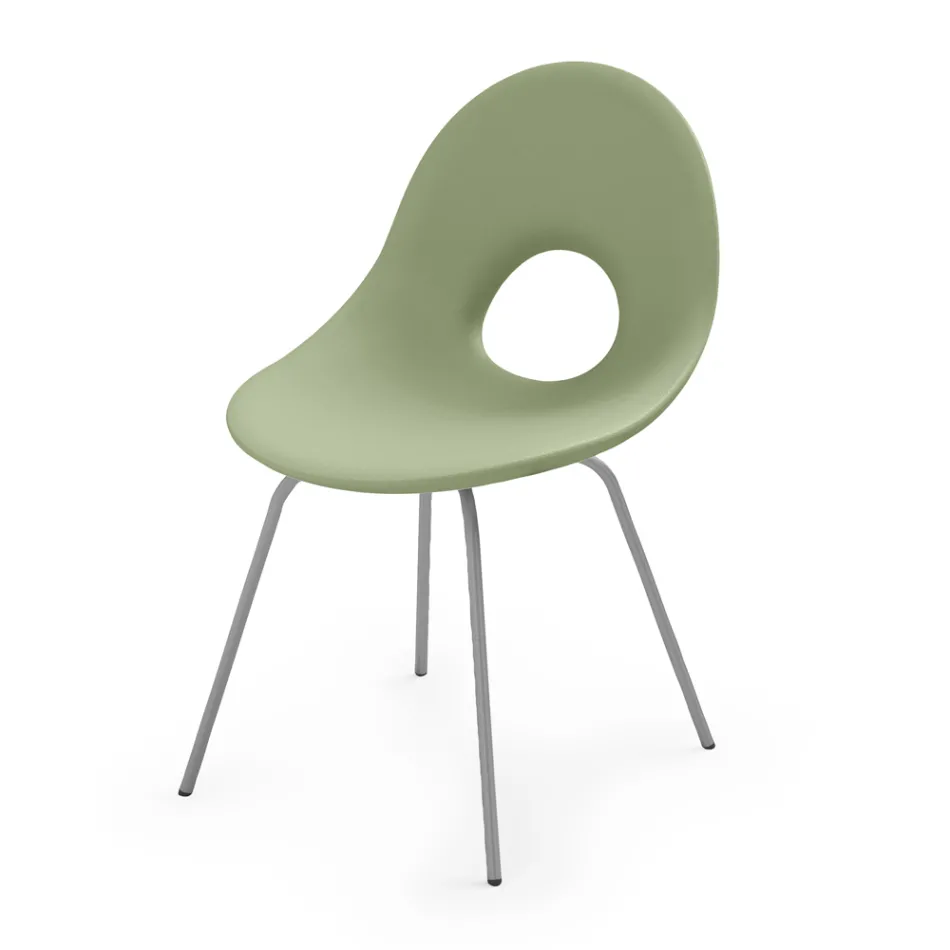 Garden Chair in Polyethylene and Aluminium Base Made in Italy - Ashley Viadurini