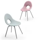 Garden Chair in Polyethylene and Aluminium Base Made in Italy - Ashley Viadurini