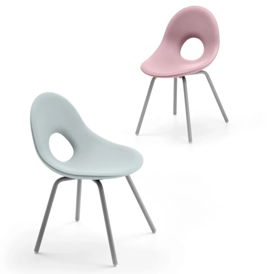 Garden Chair in Polyethylene and Aluminium Base Made in Italy - Ashley Viadurini