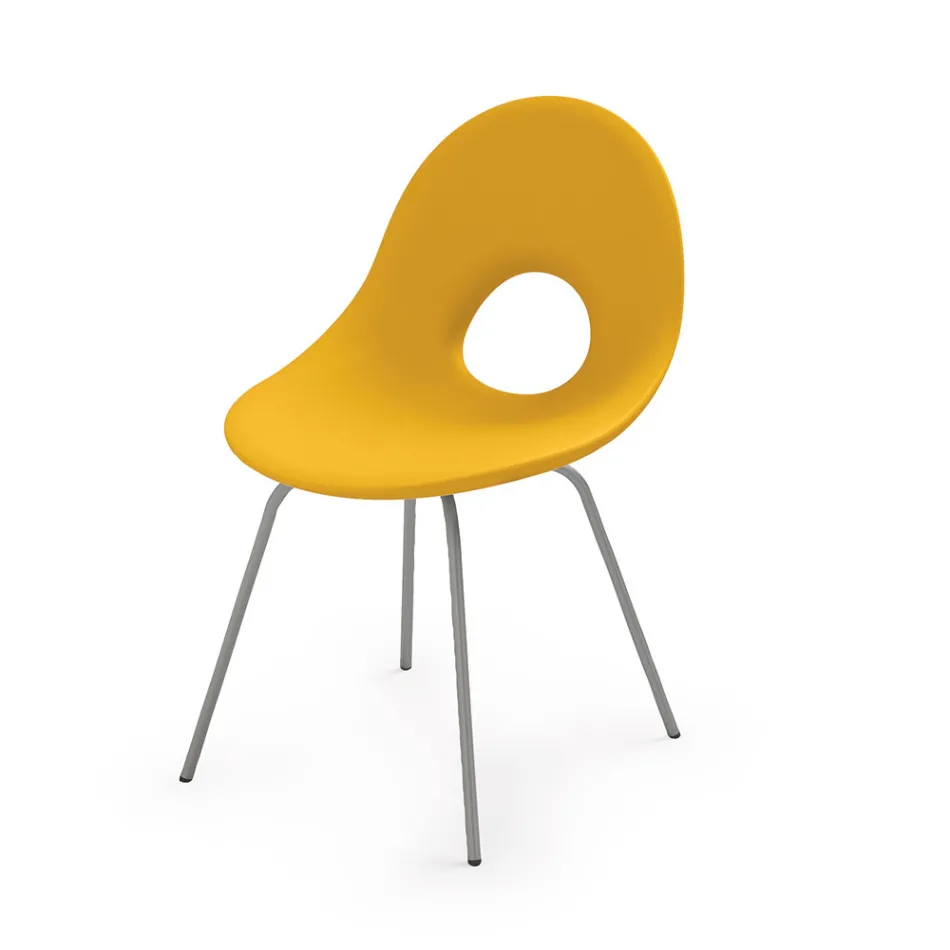 Garden Chair in Polyethylene and Aluminium Base Made in Italy - Ashley Viadurini