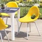 Garden Chair in Polyethylene and Aluminium Base Made in Italy - Ashley Viadurini