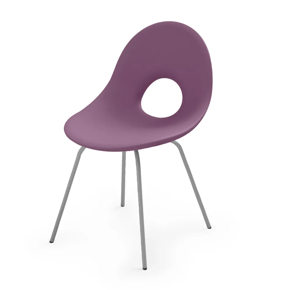 Garden Chair in Polyethylene and Aluminium Base Made in Italy - Ashley Viadurini